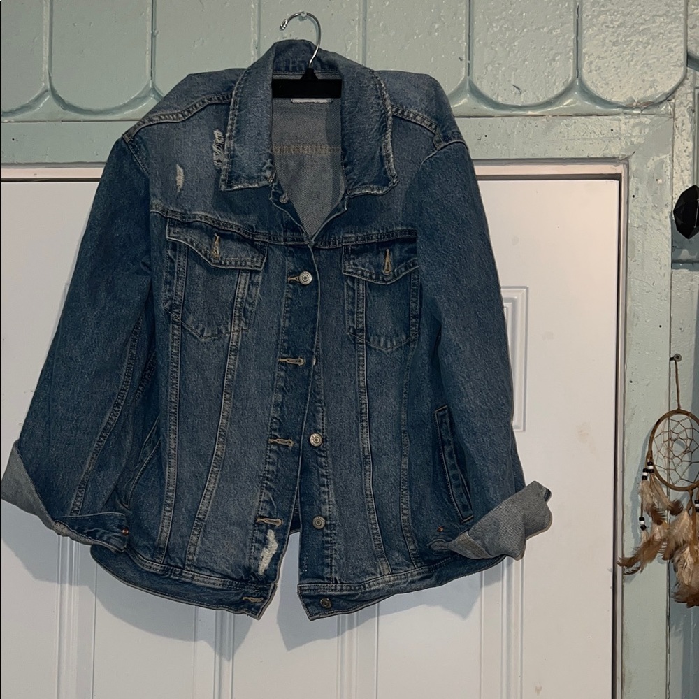 Old Navy Blue Denim Jean Jacket - Women's Casual Button Front - Picture 2 of 9